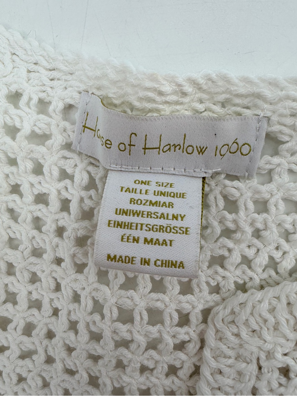 House of Harlow 1960 Crochet Floral Boho Crop Cover Up Tank Top OS - Picture 3 of 4